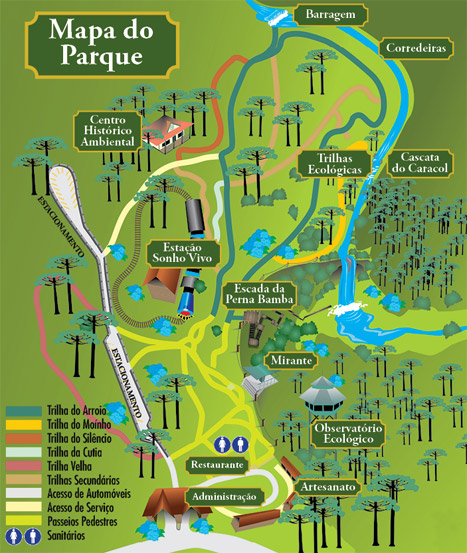mapa parque - Parque Estadual do Caracol - Canela