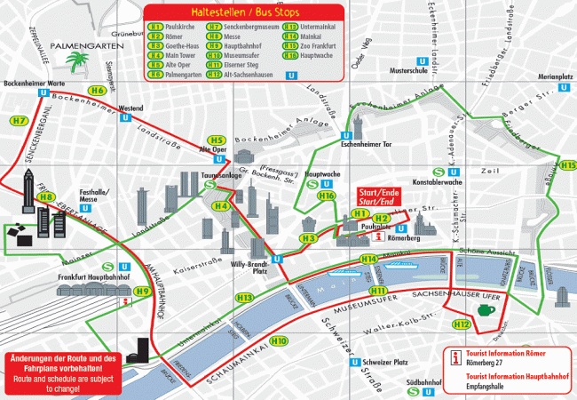 mapa ônibus frankfurt 650x450 - Conheça Frankfurt com o ônibus hop-on/hop-off