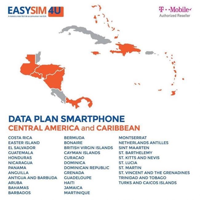 aesysim4u caribe america central 650x650 - Chip de internet ILIMITADA em mais de 140 países: Easysim4u