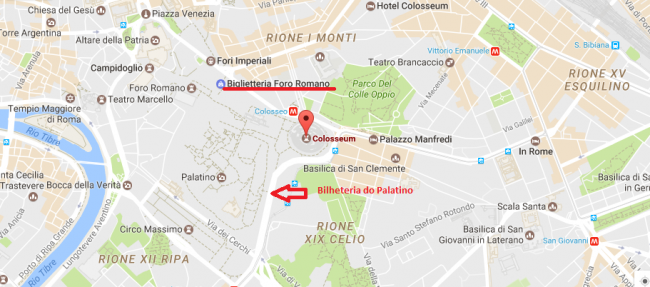 mapa coliseu roma 650x287 - Como fugir da fila do Coliseu, mesmo sem reserva antecipada