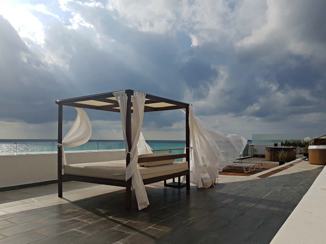 Hotel All Inclusive Senses Artsana Playa Del Carmen Terraço - Nossa primeira vez em um All Inclusive - Hotel em Playa del Carmen