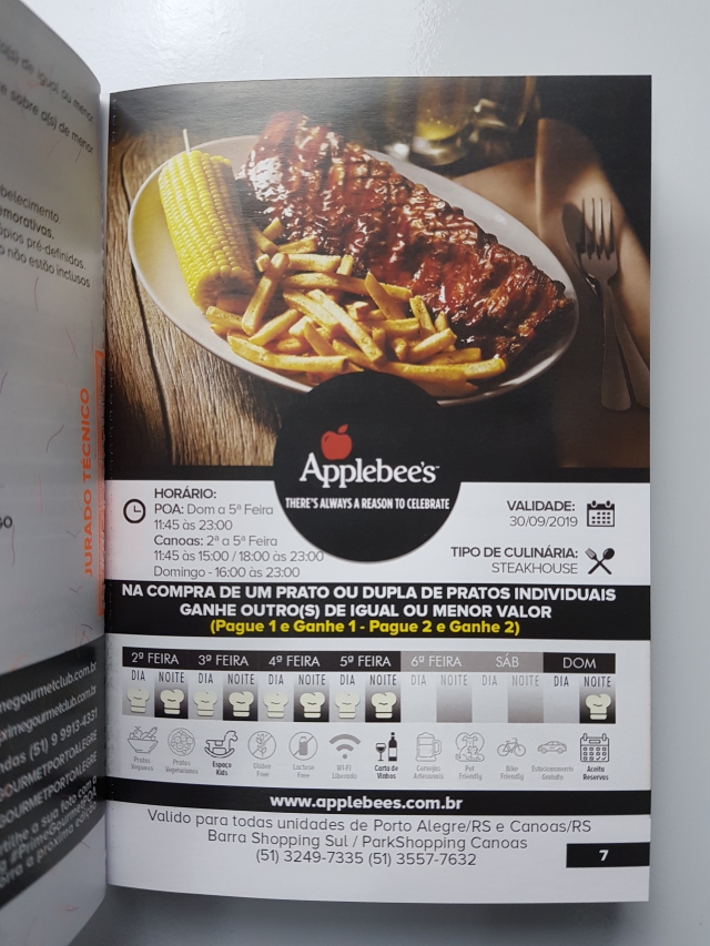 Prime Gourmet Porto Alegre Desconto restaurante Applebees - Prime Gourmet Porto Alegre - Descontos em Restaurantes e Atrações